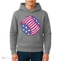 American Flag Baseball Lover Kids Hoodie thumb 4