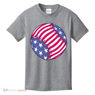 American Flag Baseball Lover Kids T-Shirt