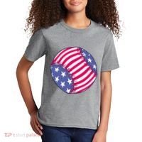 American Flag Baseball Lover Kids T-Shirt thumb 2
