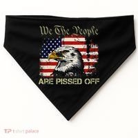 American Flag Bald Eagle We The People Are Pissed Off USA-Made Doggie Bandana thumb 0