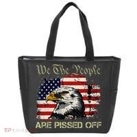 American Flag Bald Eagle We The People Are Pissed Off Tote Bag thumb 0