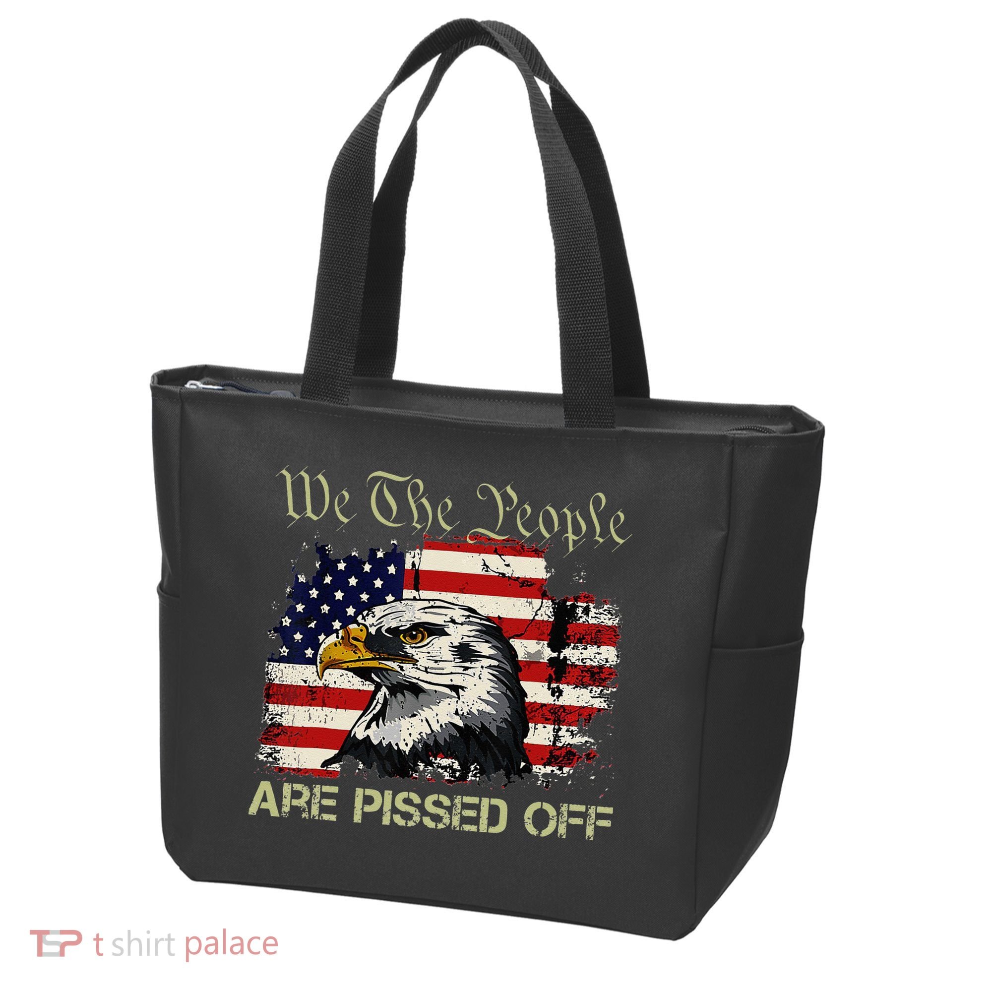 American Flag Bald Eagle We The People Are Pissed Off Tote Bag