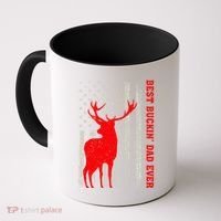 American Flag Best Buckin Dad Ever Deer Hunting Fathers Day Gift Coffee Mug thumb 0