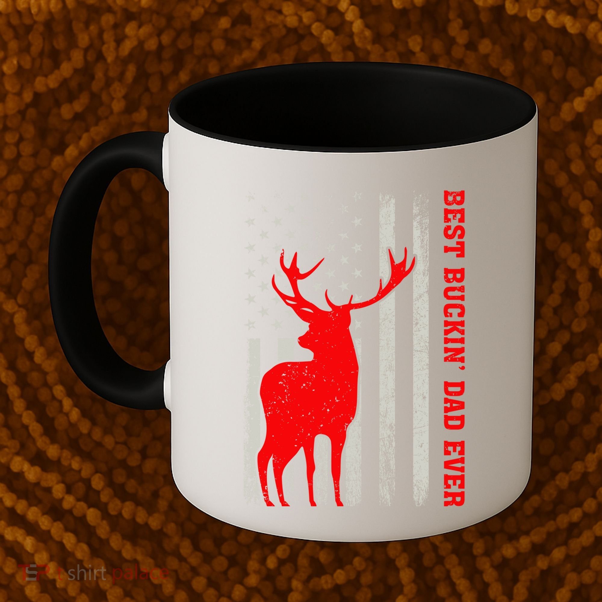 American Flag Best Buckin Dad Ever Deer Hunting Fathers Day Gift Coffee Mug