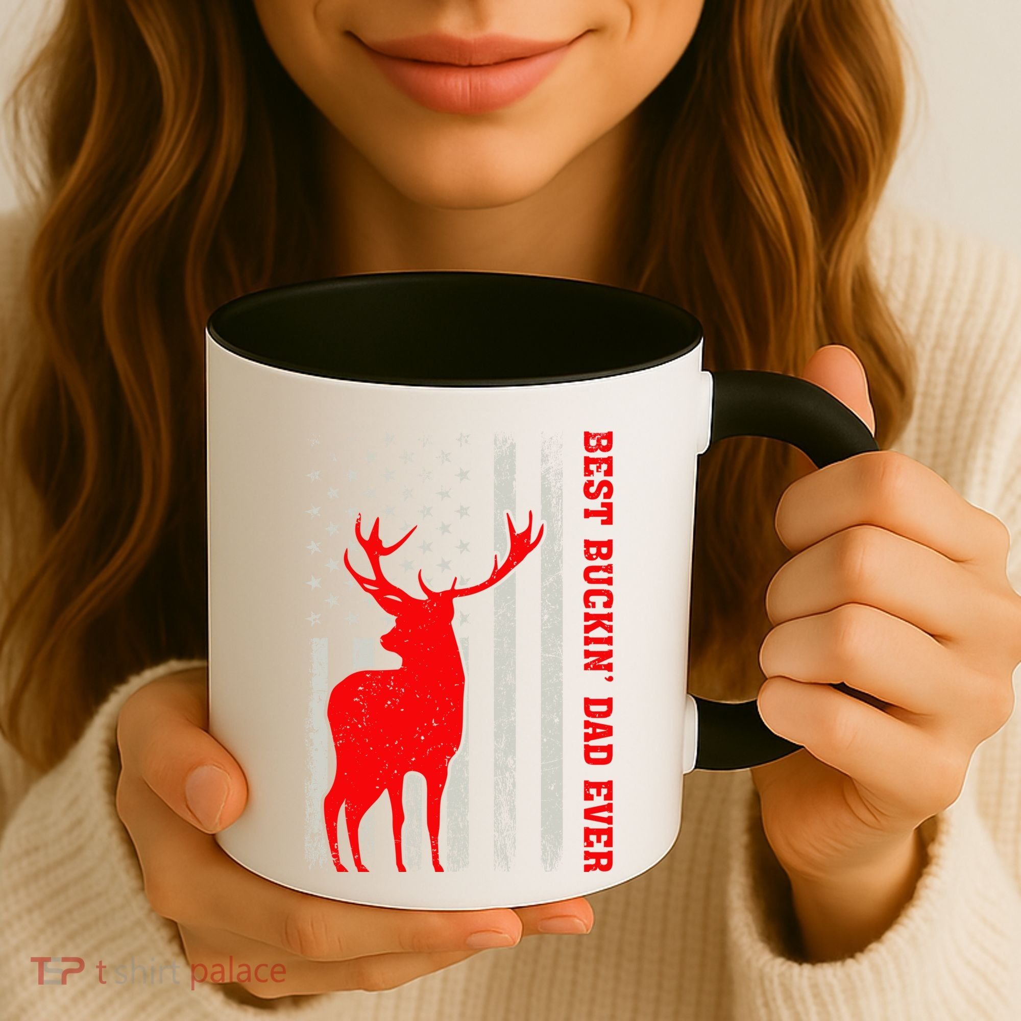 American Flag Best Buckin Dad Ever Deer Hunting Fathers Day Gift Coffee Mug