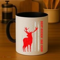 American Flag Best Buckin Dad Ever Deer Hunting Fathers Day Gift Coffee Mug thumb 4