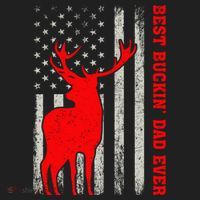 American Flag Best Buckin Dad Ever Deer Hunting Fathers Day Gift Beanie thumb 2