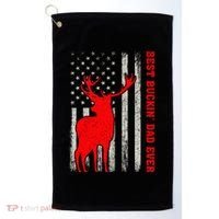 American Flag Best Buckin Dad Ever Deer Hunting Fathers Day Gift Golf Towel thumb 0