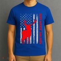 American Flag Best Buckin Dad Ever Deer Hunting Fathers Day Gift T-Shirt thumb 3