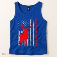 American Flag Best Buckin Dad Ever Deer Hunting Fathers Day Gift Tank Top thumb 2