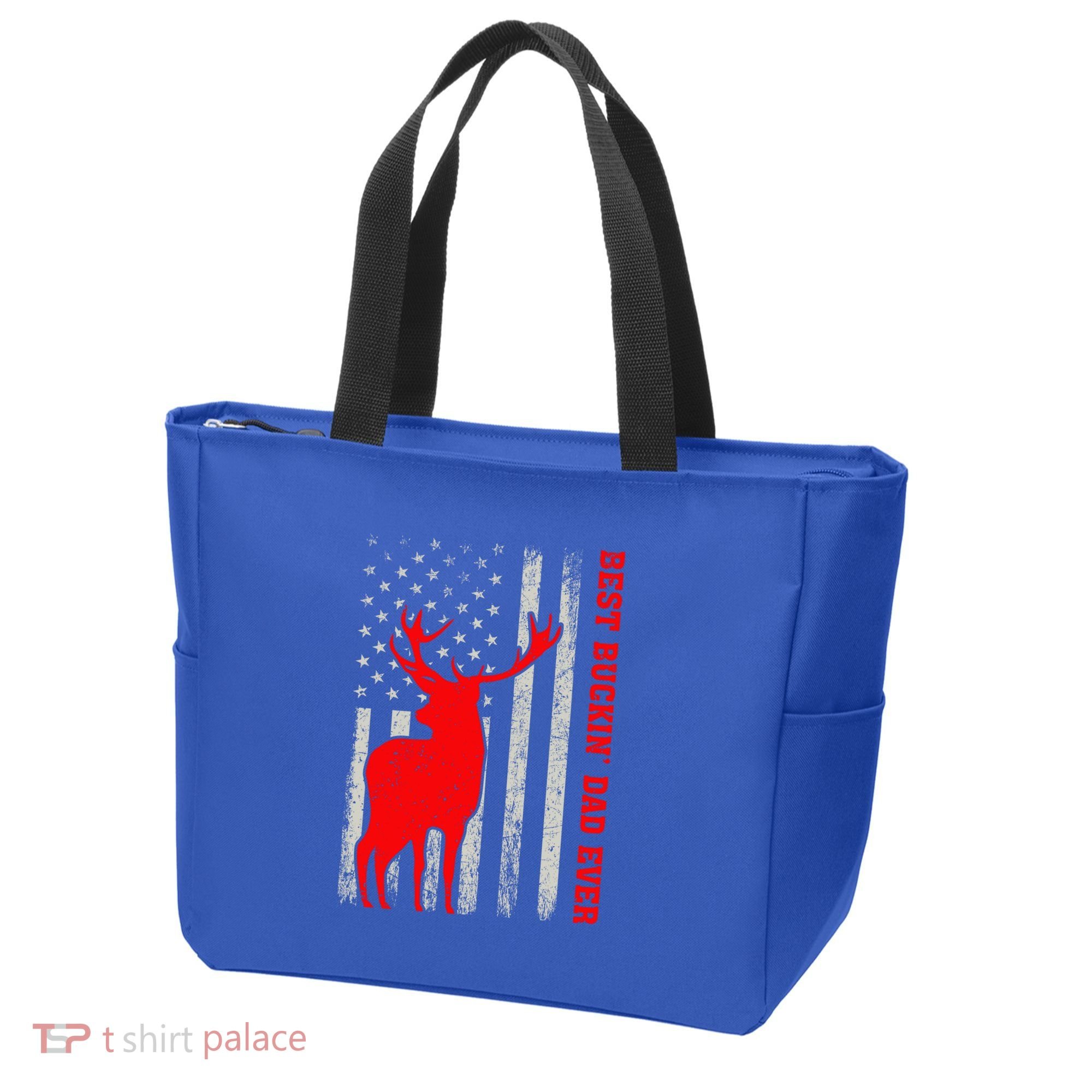 American Flag Best Buckin Dad Ever Deer Hunting Fathers Day Gift Tote Bag