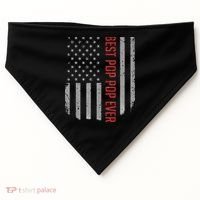 American Flag Best Pop Pop Ever Father's day USA-Made Doggie Bandana thumb 0