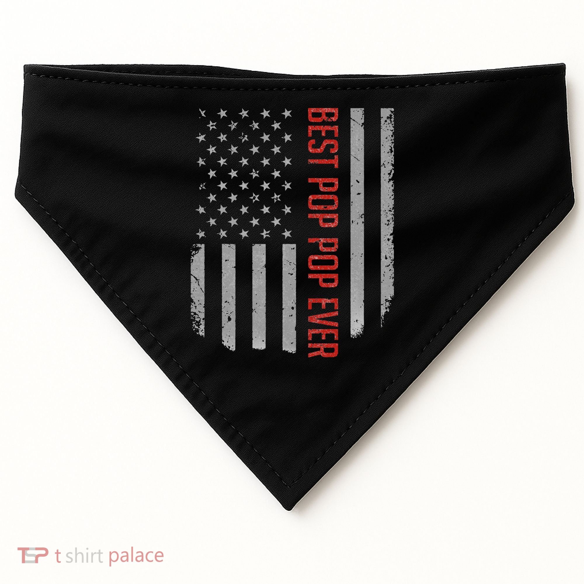 American Flag Best Pop Pop Ever Father's day USA-Made Doggie Bandana