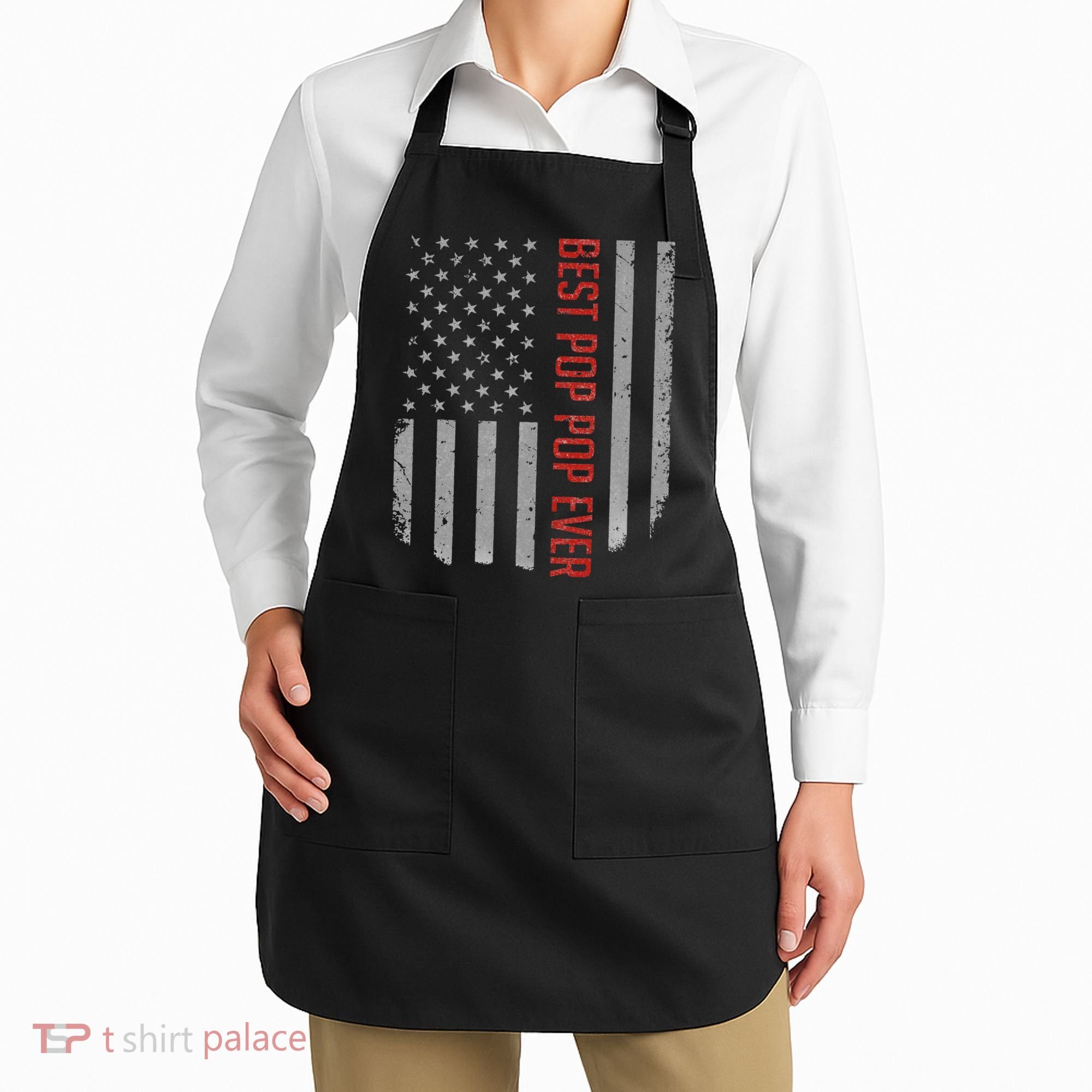 American Flag Best Pop Pop Ever Father's day Apron