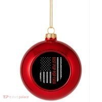American Flag Best Pop Pop Ever Father's day Plastic Christmas Ball Ornament thumb 0