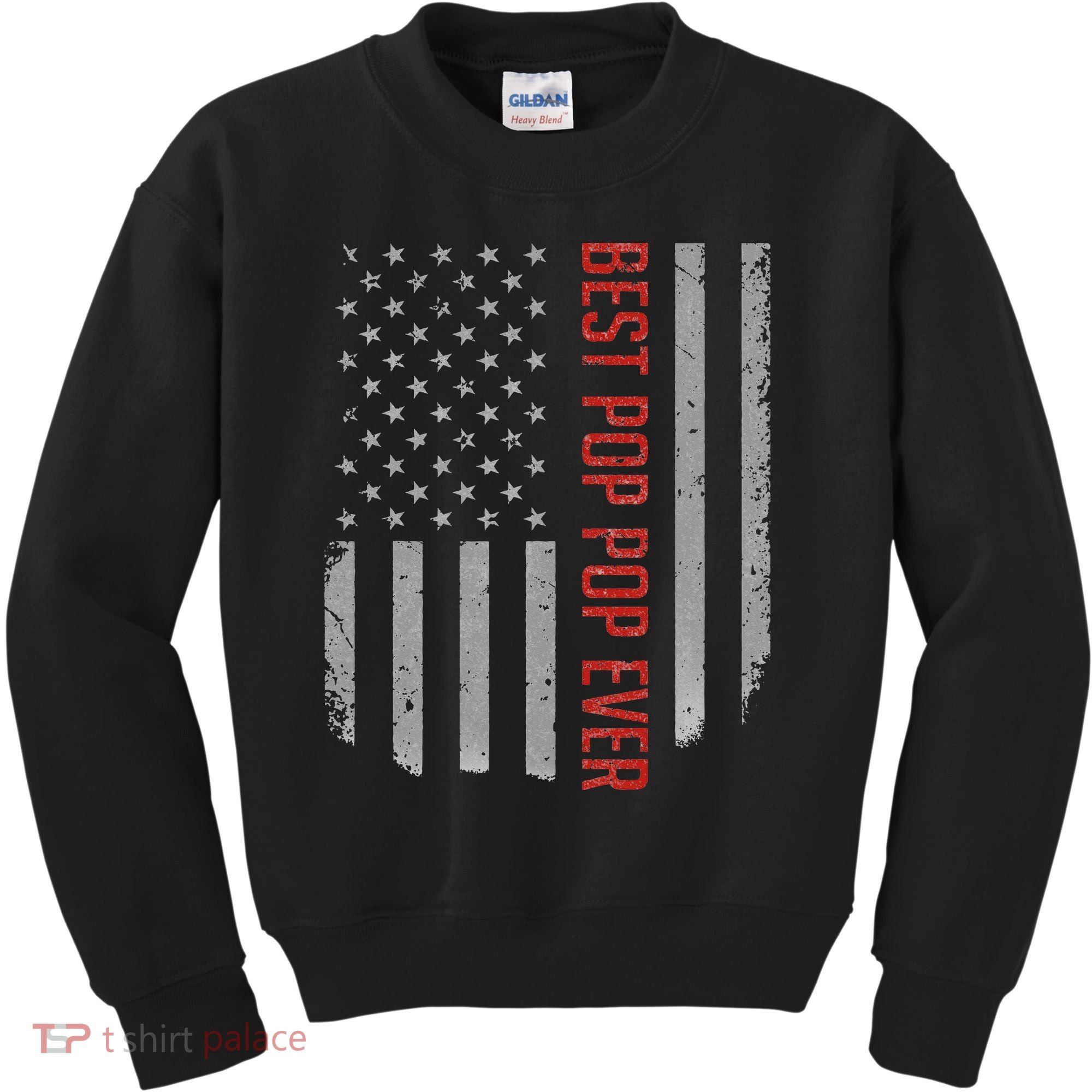American Flag Best Pop Pop Ever Father's day Kids Sweatshirt
