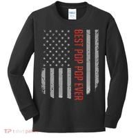 American Flag Best Pop Pop Ever Father's day Kids Long Sleeve Shirt thumb 0