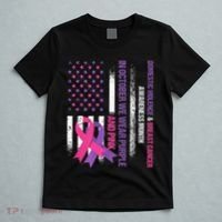 American Flag Breast Cancer And Domestic Violence Awareness T-Shirt thumb 5