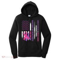American Flag Breast Cancer And Domestic Violence Awareness Women's Hoodie thumb 0