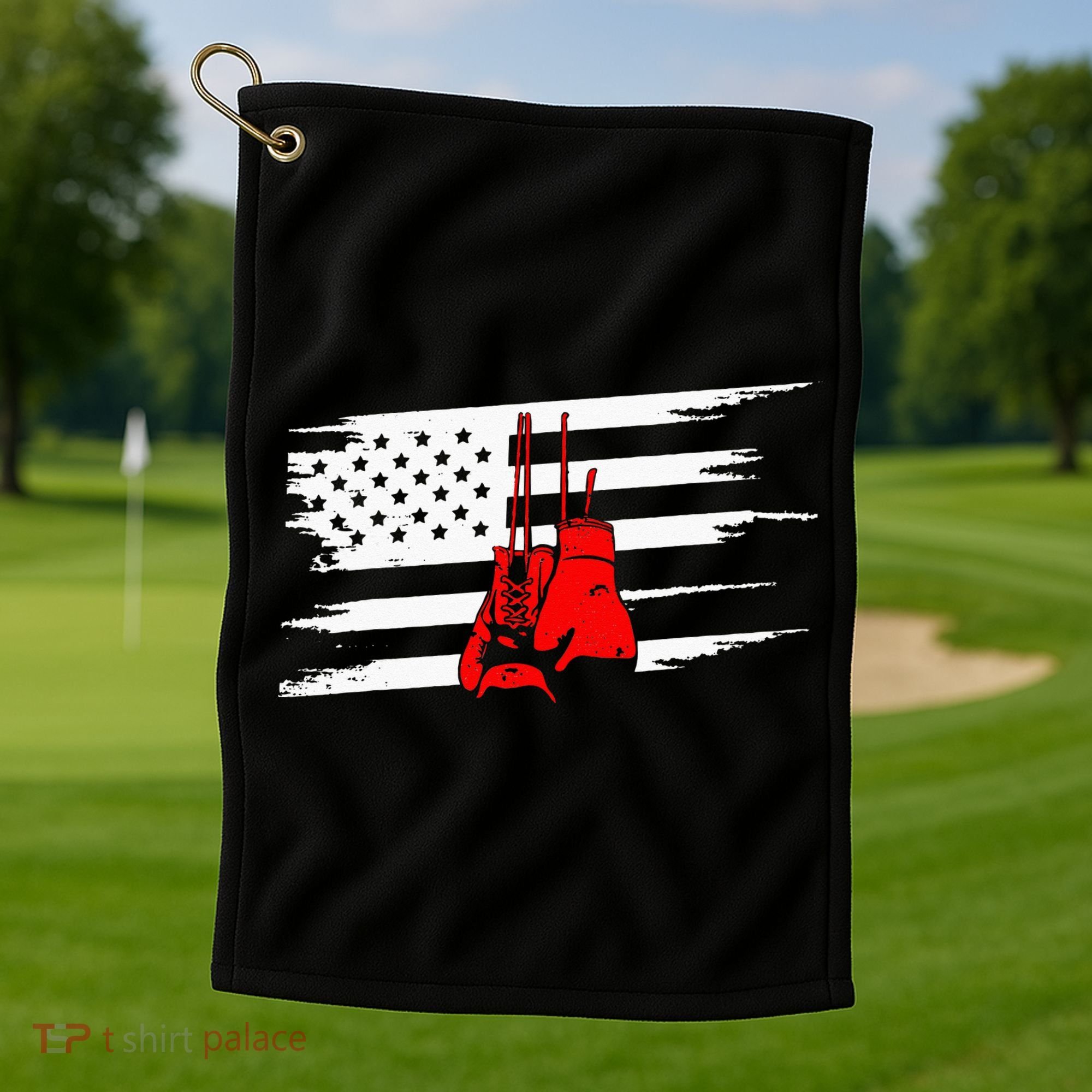 American Flag Boxing Apparel Boxing Golf Towel