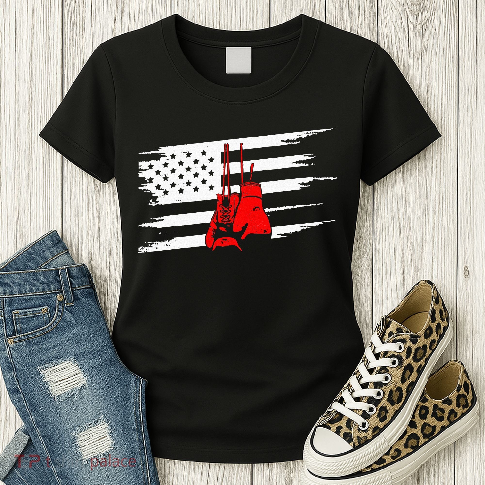 American Flag Boxing Apparel Boxing Women's T-Shirt
