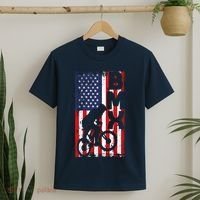 American Flag Bmx Racing Extreme Sport Riding Cool Bike Ride T-Shirt thumb 2