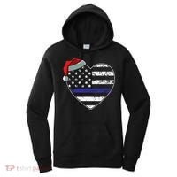 American Flag Blue Line Police Christmas Pajama Cop Officer Women's Hoodie thumb 0