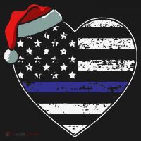 American Flag Blue Line Police Christmas Pajama Cop Officer Women's Tank Top thumb 5
