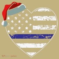 American Flag Blue Line Police Christmas Pajama Cop Officer Long Sleeve Shirt thumb 2