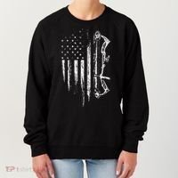 American Flag Bowhunting Bow Archery Gift For Deer Hunter Women's Sweatshirt thumb 0