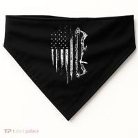 American Flag Bowhunting Bow Archery Gift For Deer Hunter USA-Made Doggie Bandana thumb 0