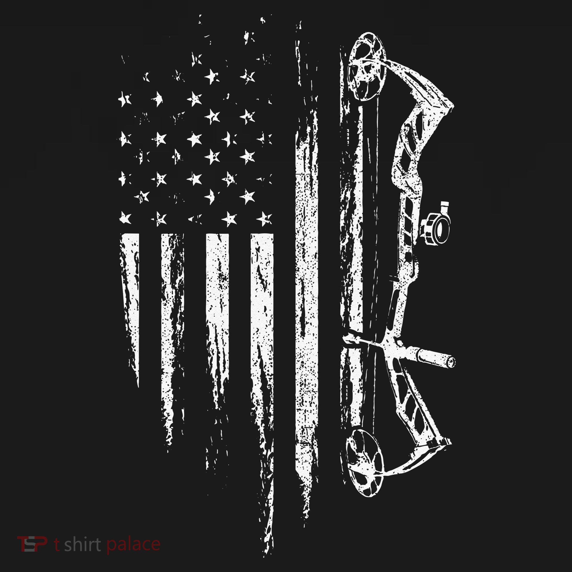 American Flag Bowhunting Bow Archery Gift For Deer Hunter USA-Made Doggie Bandana