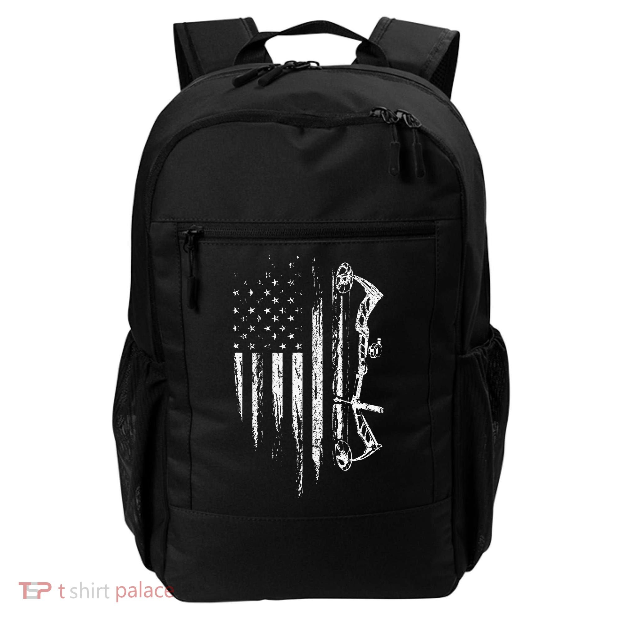 American Flag Bowhunting Bow Archery Gift For Deer Hunter Backpack
