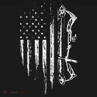 American Flag Bowhunting Bow Archery Gift For Deer Hunter Button thumb 1