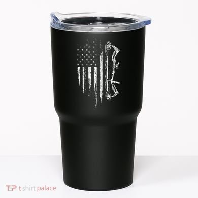 American Flag Bowhunting Bow Archery Gift For Deer Hunter Tumbler