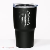 American Flag Bowhunting Bow Archery Gift For Deer Hunter Tumbler thumb 0