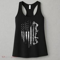 American Flag Bowhunting Bow Archery Gift For Deer Hunter Women's Tank Top thumb 3