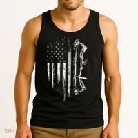 American Flag Bowhunting Bow Archery Gift For Deer Hunter Tank Top thumb 3