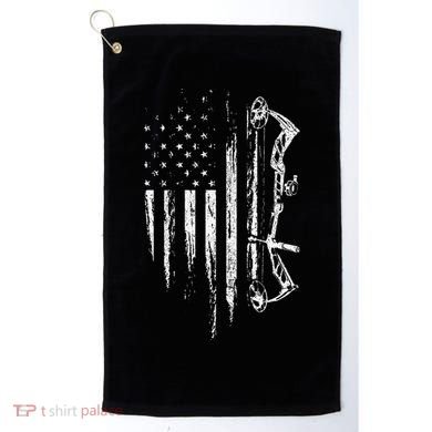 American Flag Bowhunting Bow Archery Gift For Deer Hunter Golf Towel