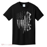 American Flag Bowhunting Bow Archery Gift For Deer Hunter Kids T-Shirt thumb 0