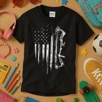 American Flag Bowhunting Bow Archery Gift For Deer Hunter Kids T-Shirt thumb 3