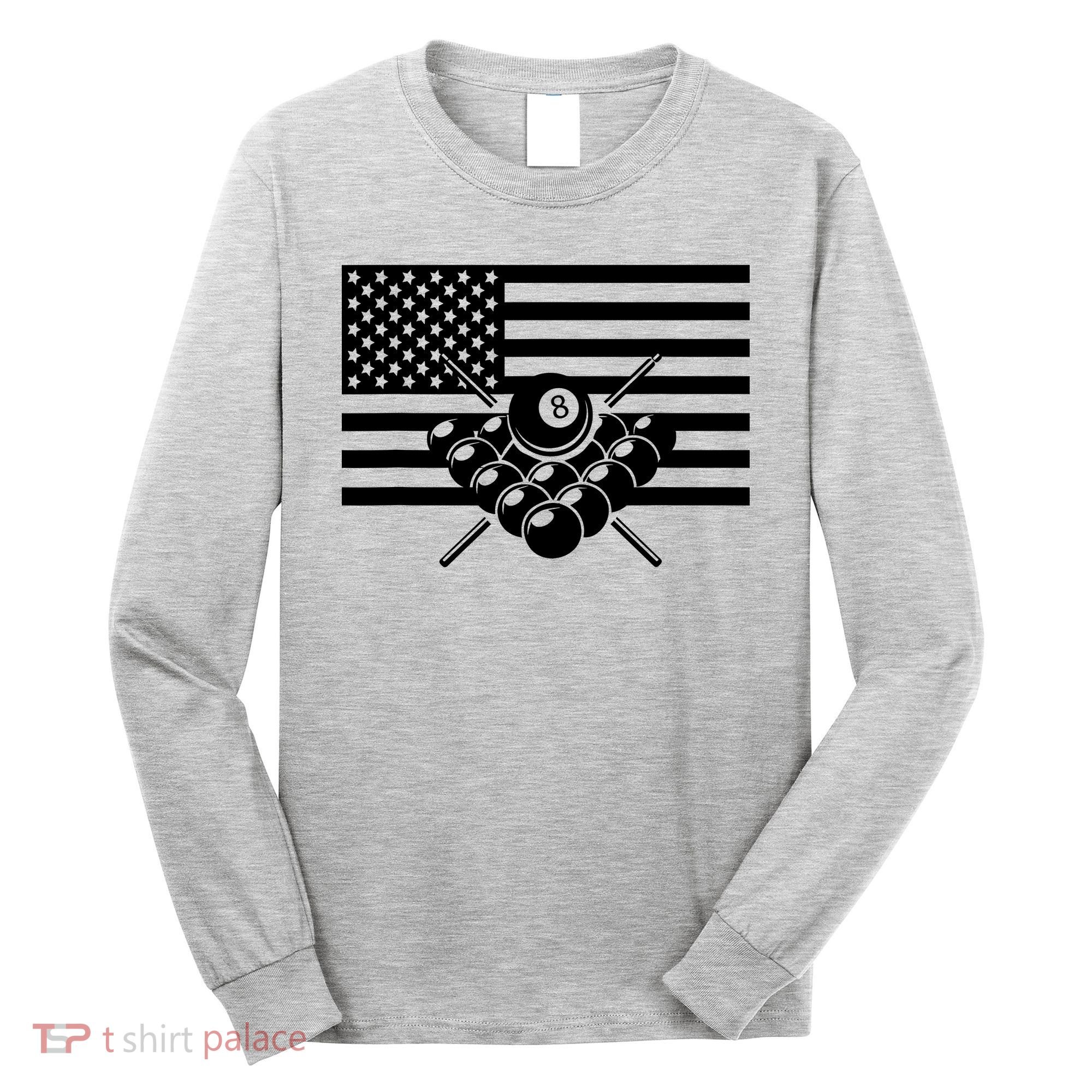 American Flag Billiards Billiards Long Sleeve Shirt