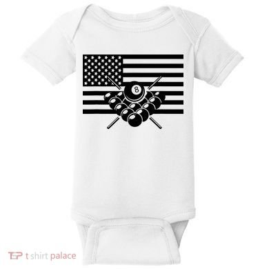 American Flag Billiards Billiards Baby Bodysuit