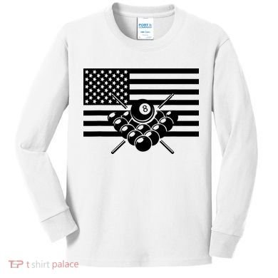 American Flag Billiards Billiards Kids Long Sleeve Shirt