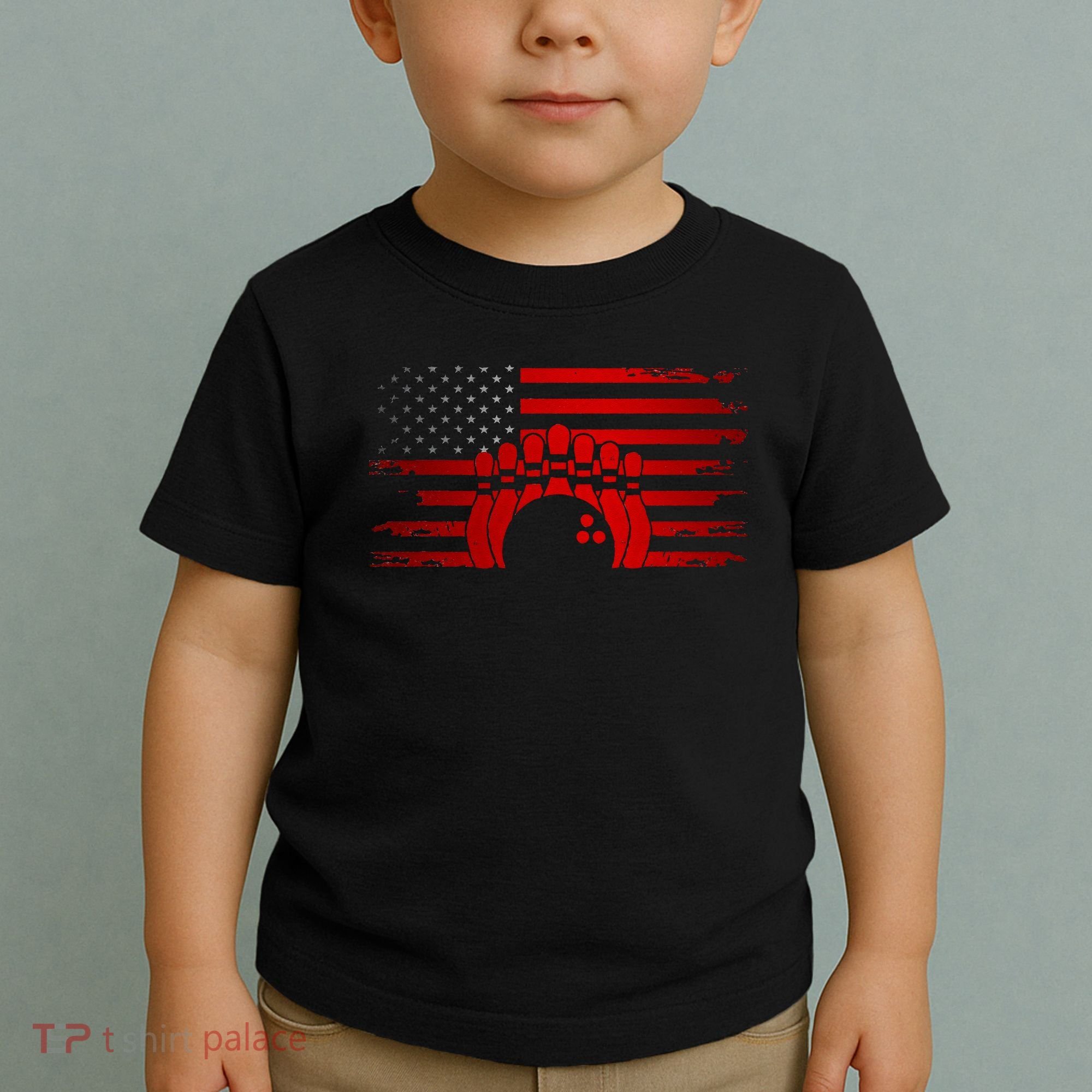 American Flag Bowling Apparel Bowling Toddler T-Shirt