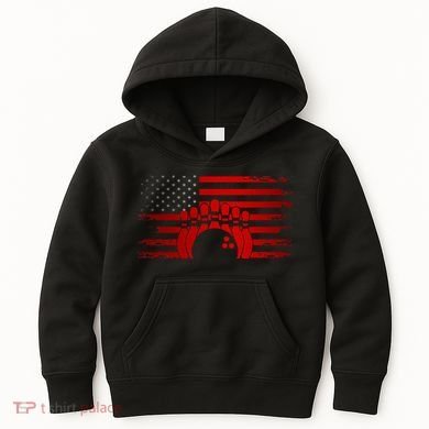 American Flag Bowling Apparel Bowling Kids Hoodie