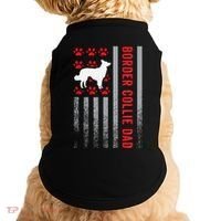 American Flag Border Collie Dad Gift Dog Paw Print Patriotic Doggie Tank thumb 0