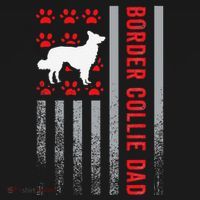 American Flag Border Collie Dad Gift Dog Paw Print Patriotic Tank Top thumb 6