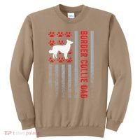 American Flag Border Collie Dad Gift Dog Paw Print Patriotic Sweatshirt thumb 0
