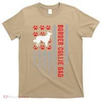 American Flag Border Collie Dad Gift Dog Paw Print Patriotic T-Shirt thumb 0